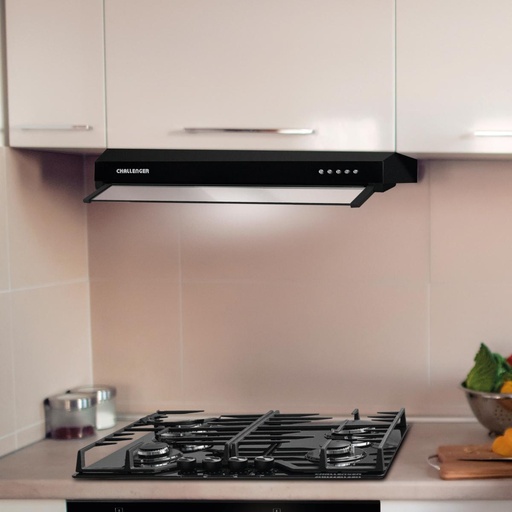 Campana mueble challenger Acero Negra de 60