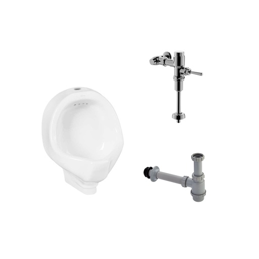 Kit Orinal Mediano Entrada Superior con Fluxómetro Flushout 0.5 Lts.