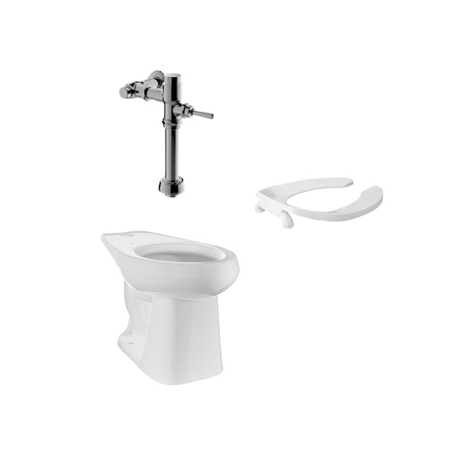 Kit Taza Adriática Plus Entrada Superior con Fluxómetro Flushout 4.8 Lts.