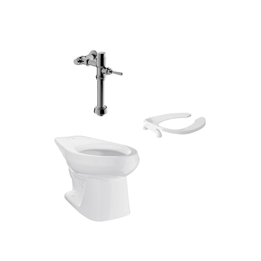 Kit Taza Báltica Plus Entrada Superior con Fluxómetro Flushout 4.8 Lts.