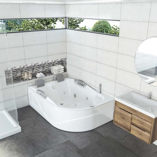 Hidromasaje Honolulu Izquierda 181X123 Blanco