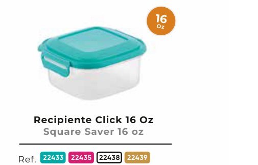 Recipiente Click 16 Oz Fucsia