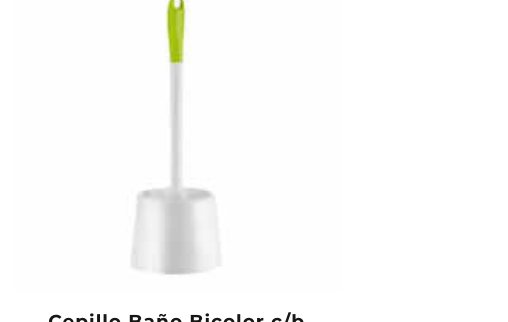 Cepillo Baño Bicolor Con Base Blanco Verde