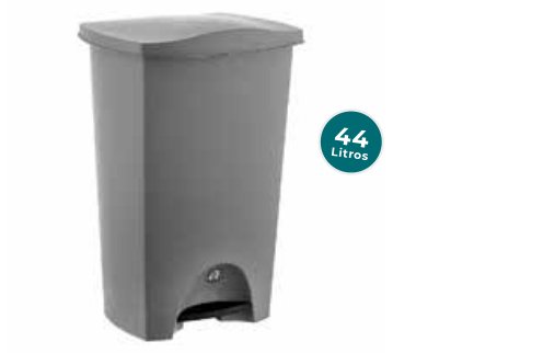 Papelera Pedal Rect 44L Gris