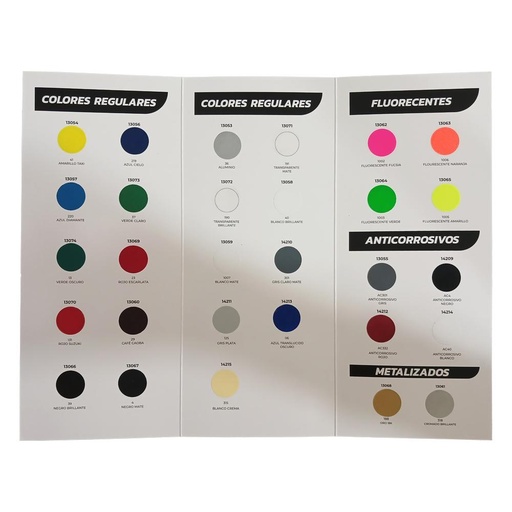 CARTA DE COLORES AEROSOLES  VHARBOR (HT1308)