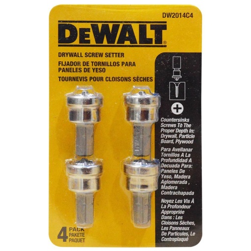 PUNTAS TALADRO DEWALT ESTRIA CON TOPE X 4 (JUEGO) (DW2014C4)