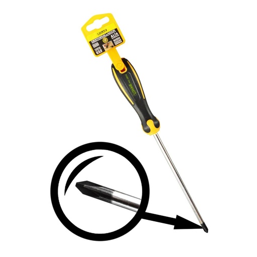 DESTORNILLADOR UDUKE MANGO CAUCHO 1/4X6 C/V (+) (HT80204)