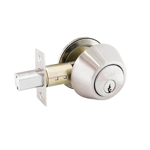 CHAPA CERROJO SEGURIDAD YALE KENT 1/4 CROMADA LLAVE LLAVE  (4100)