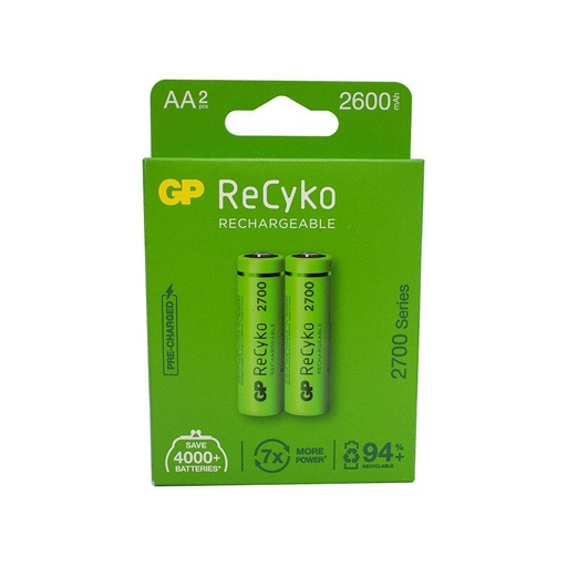 PILA RECARGABLE X 2 GP 1.2V  AA 2600 MAH (GP270AAHC-C2K)(PAR)