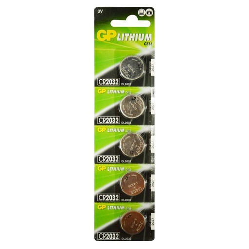 PILA MONEDA GP LITHIUM CR2032 3V 220 MAH (GPCR2032-C20) BLISTER X 20 (PRECIO X UNIDAD)