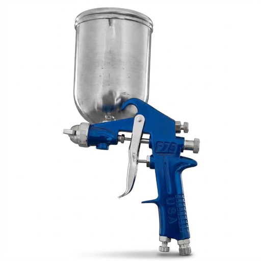 AEROGRAFO UDUKE PROFESIONAL USA VASO DE 600 CC PISTOLA F-75 AZUL (HT30602)