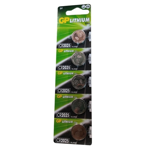 PILA MONEDA GP LITHIUM CELL 3V-160 MAH CR2025 BLISTER X 5 ( PRECIO X UNIDAD)