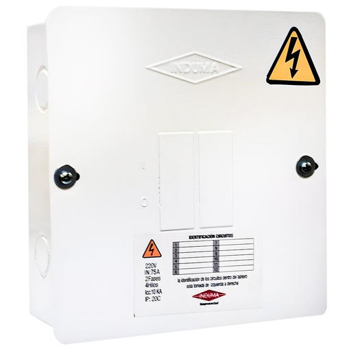 CAJA BREAKER METALICA 1CIRCUITOS BIFASICA (110-220) CERTIFICADA INDUMA (T7904-001)(1205-0007)