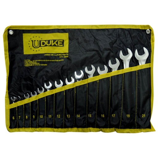 LLAVE MIXTA JUEGO X 14 PCS (6-21 MM) CR/V UDUKE (HTY0032)
