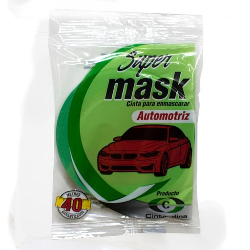 CINTA ENMASCARAR 1/2" X 40 MTS AUTOMOTRIZ VERDE CINTANDINA (CE-104)