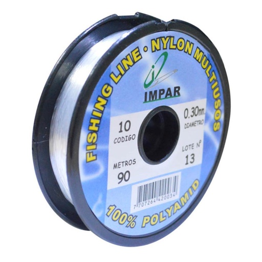NYLON IMPAR 16 LBS 0.40MM (PAQ X 12) (CARRETO X 100MTRS) (PRECIO X UND)