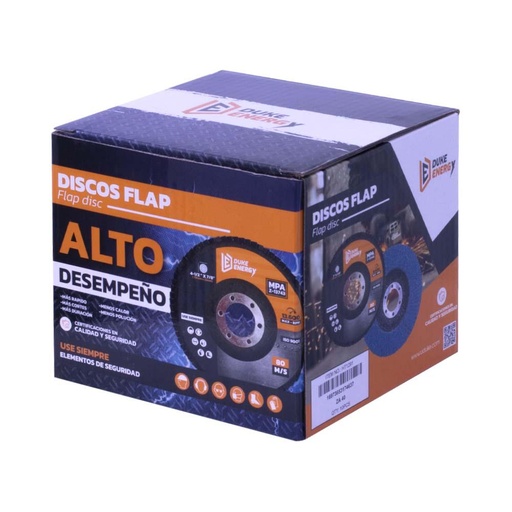 DISCO FLAP DUKE ENERGY 4 1/2 GRANO 80 ZIRCONIO (115MM X 22MM) (HT90331)