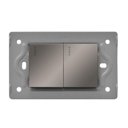 SWICHE DOBLE LUXOR GRIS INTERCAMBIABLE SIN TAPA DUKE ENERGY (V3-007)