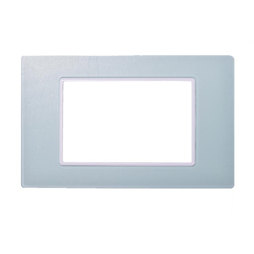 TAPA LUXOR PLATA CRISTAL ACRILICA CUADRADA BORDE CROMADO (V10-02AP)
