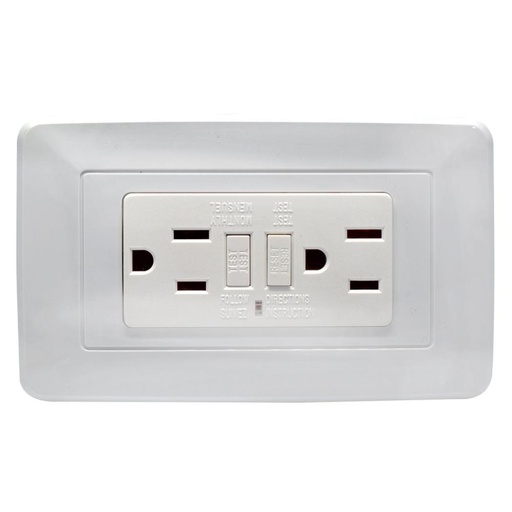 LINEA BK BLANCA INCRUSTAR TOMA DOBLE GFCI (118Z-46) (HT20798)