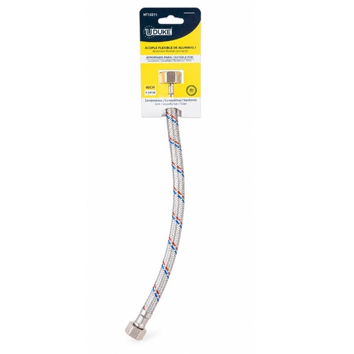 ACOPLE FLEXIBLE LAVAMANOS/LAVAPLATOS 1/2 X 1/2 X 40CM (HT1212)