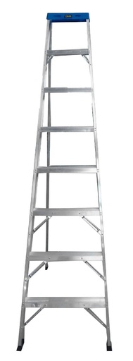 ESCALERA DE ALUMINIO 7 PELDANOS CAP 150 KILOS USO INDUSTRIAL UDUKE CON PLATAFORMA 227 CMS (HT1317)