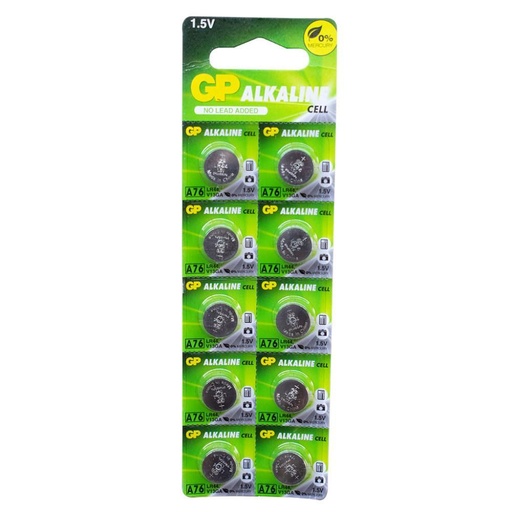 PILA MONEDA GP LITHIUM CELL 1.5V MAH LR44 (176A) BLISTER X 10 (PRECIO X UNIDAD)