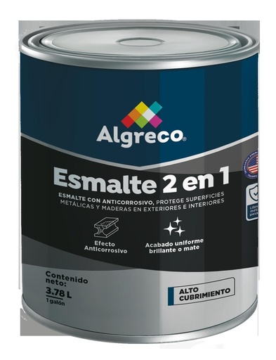 ESMALTE RAPIDO 2 EN 1 CAOBA GALON (92330301 (ALGRECO)