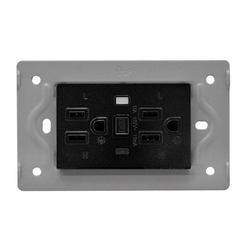 TOMA DOBLE GFCI LUXOR NEGRO DUKE ENERGY (15A-127V) (V17-020)