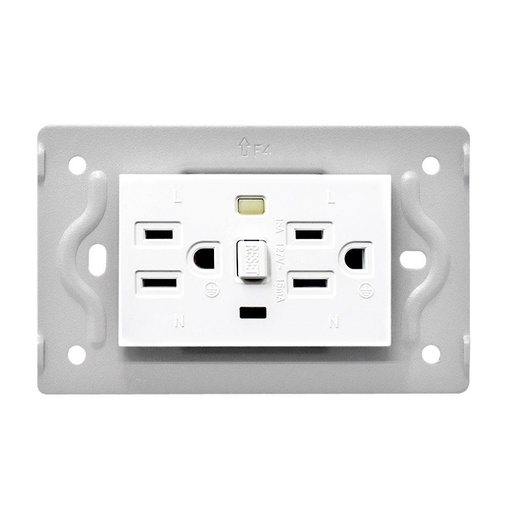 TOMA DOBLE GFCI LUXOR BLANCO DUKE ENERGY (15A-127V) (V9-020)