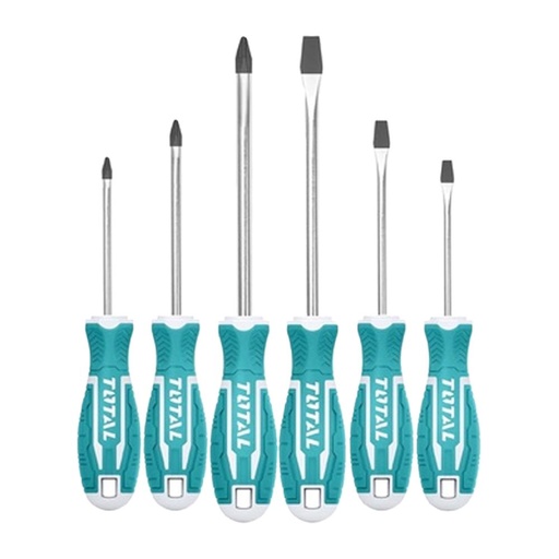 JUEGO DESTORNILLADORES X 6 PCS CROMO VANADIUM PUNTA IMANTADA TOTAL (THT250606)