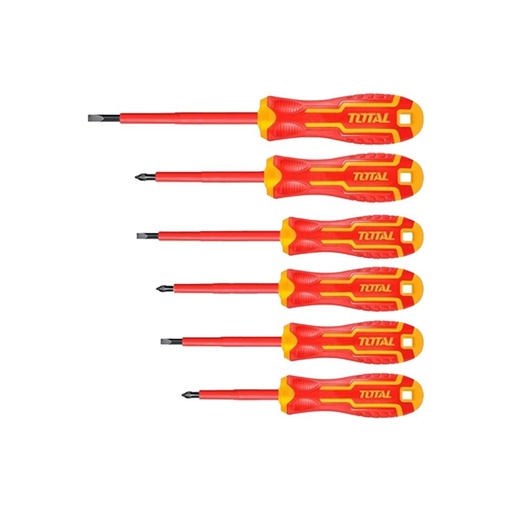 DESTORNILLADOR AISLADO 1000V INDUSTRIAL AMARILLO-ROJO JUEGO X 6 PZS TOTAL (THTIS566)