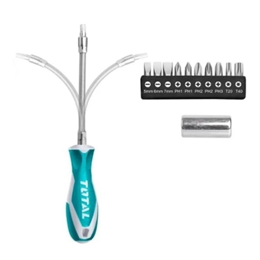 DESTORNILLADOR FLEXIBLE EN BLISTER INCLUYE 12 PUNTAS TOTAL (THT250FL1206)