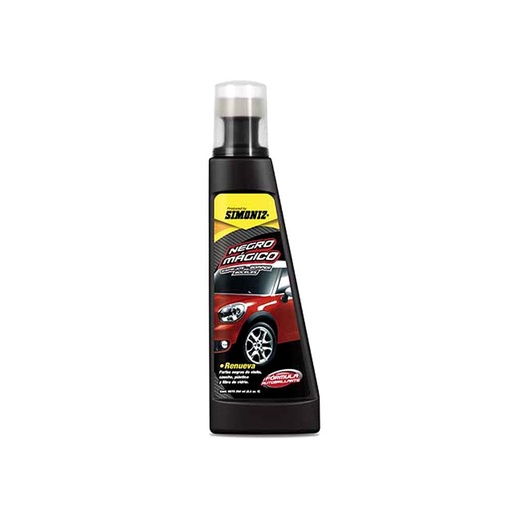 RENOVADOR PARTES NEGRAS DE VINILO-CAUCHO-PLASTICO-FIBRA VIDRIO SIMONIZ 250ML (NEGRO MAGICO) (103301