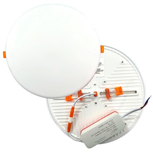 PANEL LED 18W REDONDO INCRUSTAR SIN MARCO LUZ DIA 6400K FRAMELESS (24071)