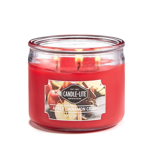 VELA 10 OZ TRES MECHAS APPLE CINNAMON CRISP CANDLE LITE (1879021)