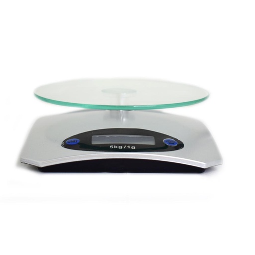 GRAMERA DIGITAL 5 KG VIDRIO REDONDO KE-5 (HT1544)