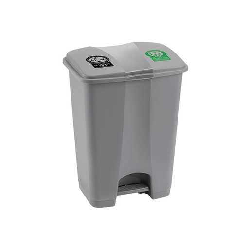 BASURERO PEDAL 60 LITROS DOBLE NEGRO VERDE RIMAX (12208)
