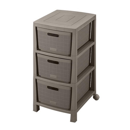 CAJONERO FIQUE 3 GAVETAS MOCCA RIMAX (12568)