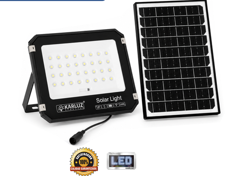 REFLECTOR LED 100W ABS SOLAR PRO 3.2V LUZ DIA + PANEL SOLAR (IP65) (6500K)(KL-3371-51)PC LM140 10AH
