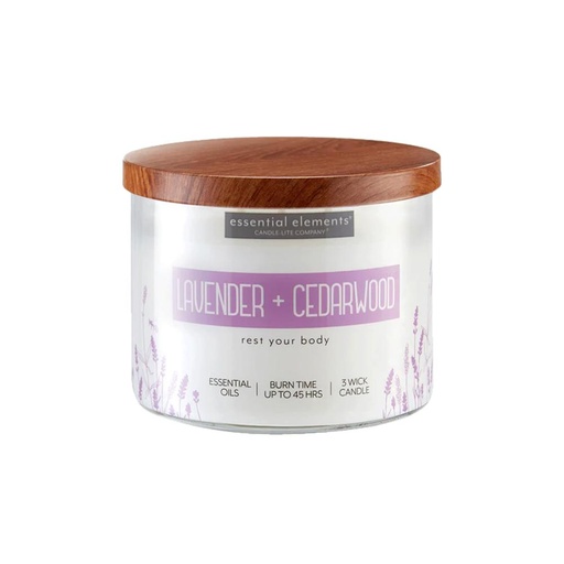 VELA 14.75 OZ ESSENTIAL ELEMENTS LAVENDER & CEDARWOOD CANDLE LITE (4472353)