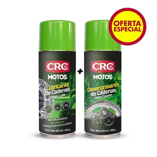 PROMO LUBRICANTE DE CADENAS 220ML + DESENGRASANTE DE CADENAS 220 ML PARA MOTOS (67000048)