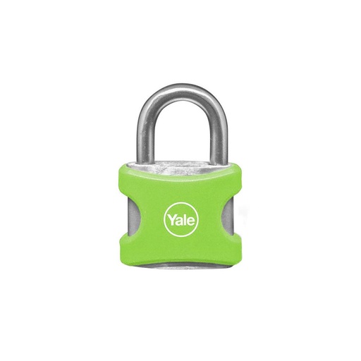 CANDADO YALE ENCAUCHETADO VERDE 25MM ALUMINIO (8857)