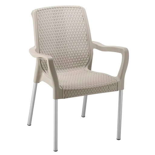 SILLA SHIA CON BRAZOS TAUPE RIMAX (9404)