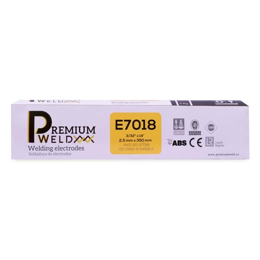 SOLDADURA DE ELECTRODO PW7018 - 3/32" BLANCA PREMIUM WELD (CAJA X 5 KLS) (70183)