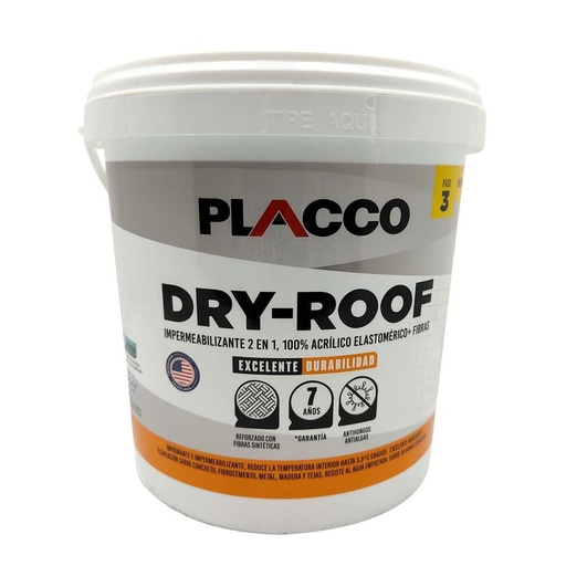 PLACCO PRO DRY ROOF GRIS CUNETE (IMPERMEABILIZANTE ELASTOMERICO (96520005 (ALGRECO)