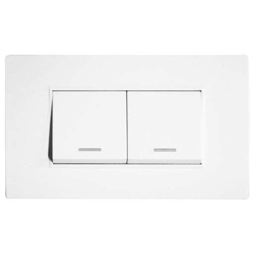 LINEA BK PLUS BLANCA INCRUSTAR SWICHE DOBLE CONMUTABLE 110-220 (118K-02-3W) (HT20675)
