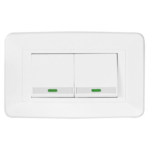 LINEA BK BLANCA INCRUSTAR SWICHE DOBLE CONMUTABLE VHARBOR 110-220V (118Z-02-3WAY) (RETIE-FL)(HT1517)(HT20334)