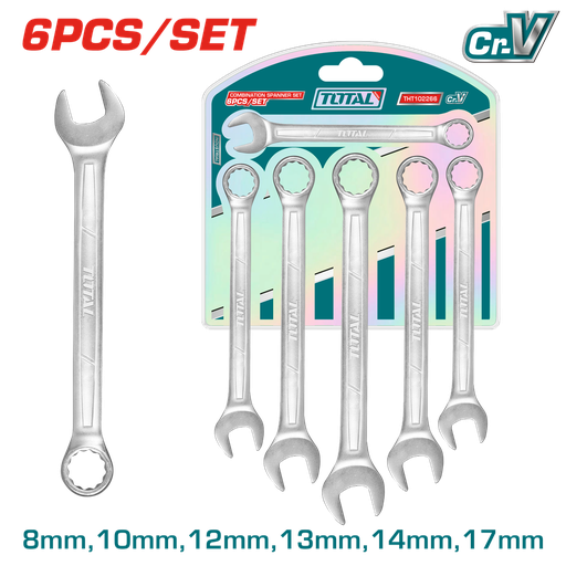 LLAVE MIXTA 8 - 17 MM JUEGO X 6 PZS SUPER SELECT TOTAL (THT102266)