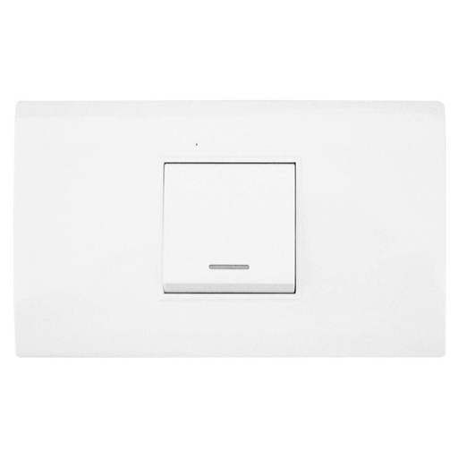 LINEA BK PLUS BLANCA INCRUSTAR SWICHE SENCILLO CONMUTABLE 110-220 (118K-01-3W) (HT20676)